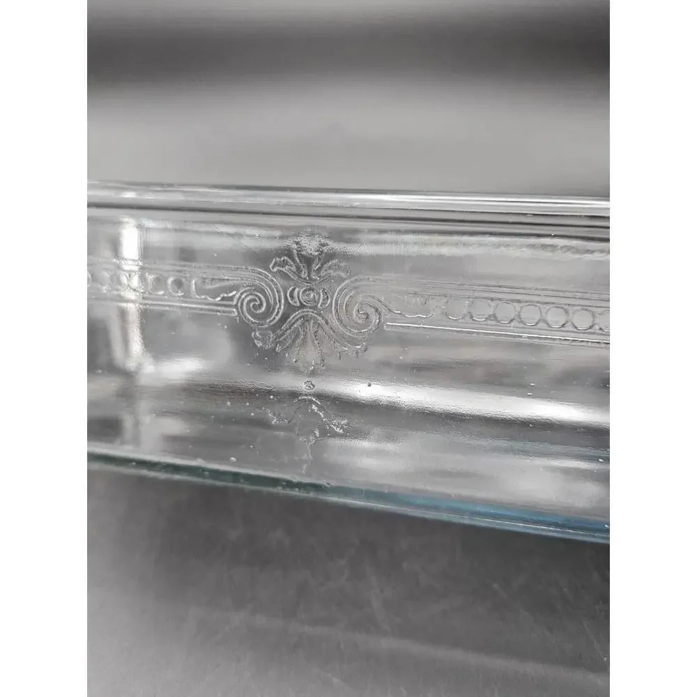 Vintage Fire-King Philbe Clear Glass Baking Dish Anchor Hocking 1940s Ovenware